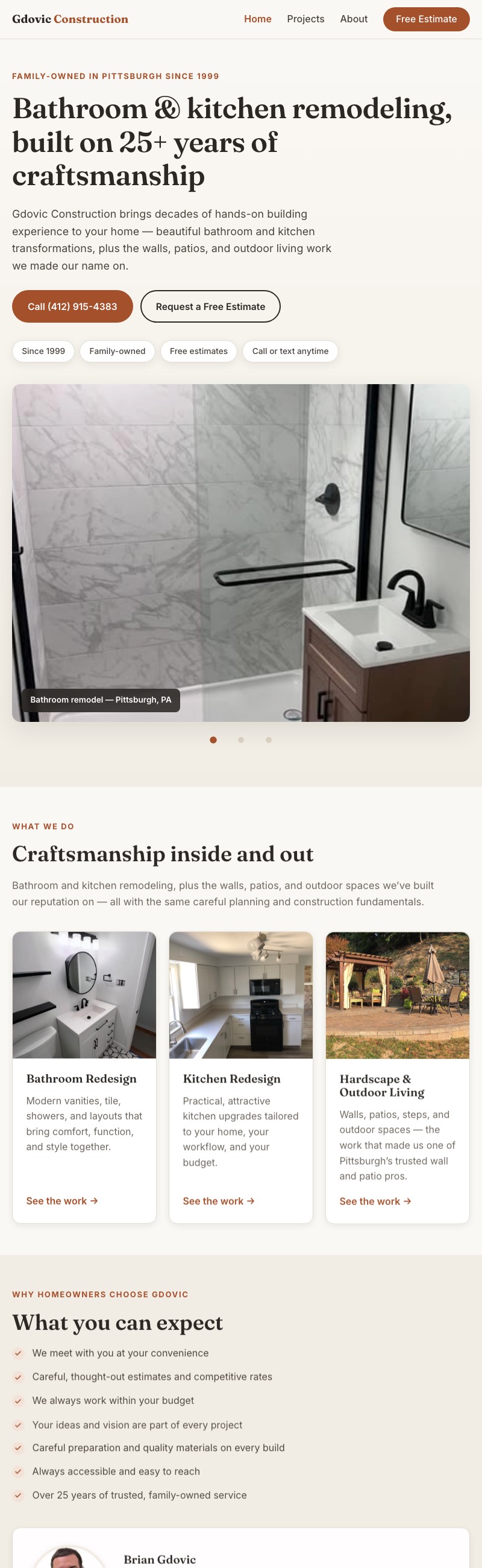 Gdovic Construction — remodeling contractor site